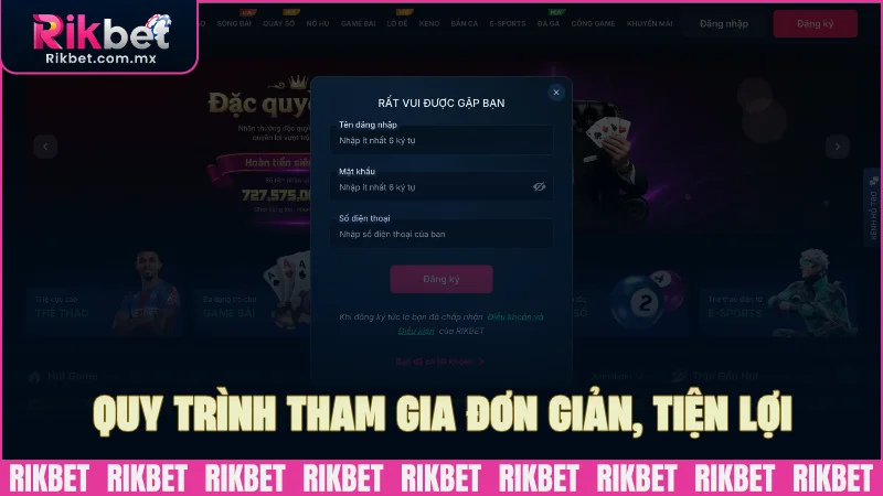 Quy trình tham gia sân chơi đơn giản, tiện lợi